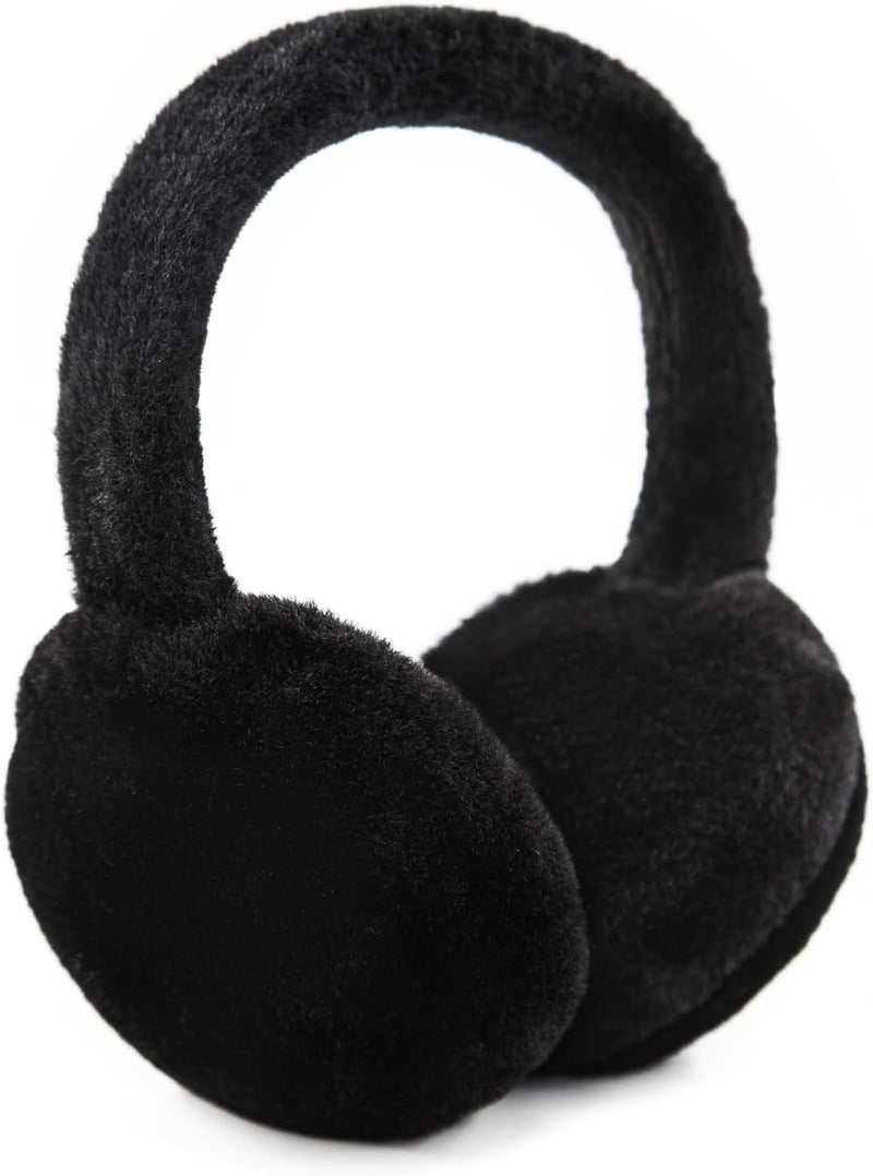 YATANAM Women Ear Muffs Winter Girls White Earmuffs Fuzzy Kids Black Ear Muff Cute Fluffy Ear Warmers Foldable Ear Covers Boy - Image 1